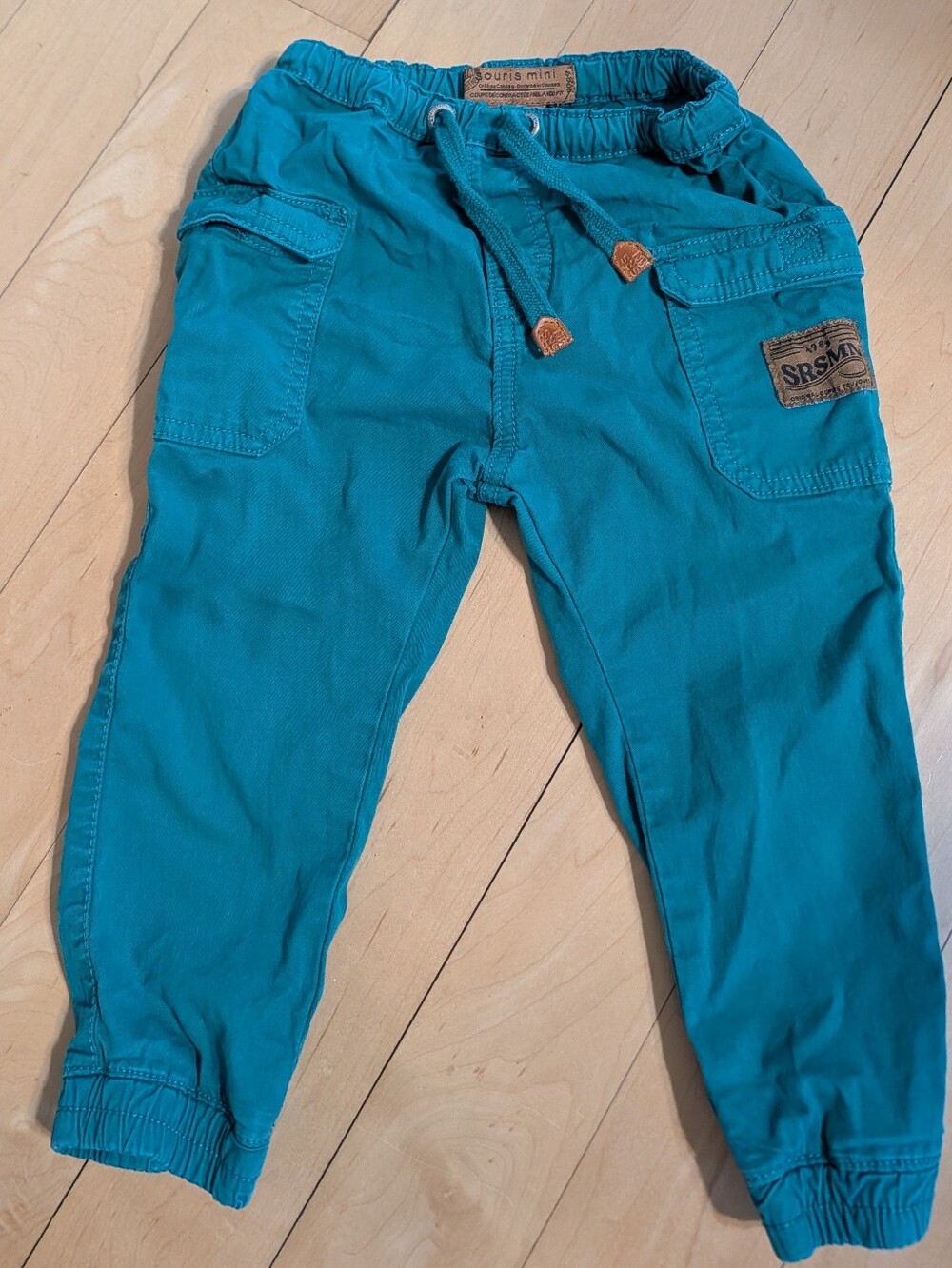 Souris Mini Canadian Boutique Brand Teal Cargo Jogger Pants with Drawstring